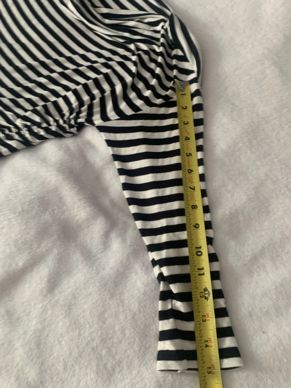 Michael Kors Black and White Striped Ruched Side Boatneck Top Size M